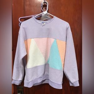 Vintage 80s pastel purple color block crewneck